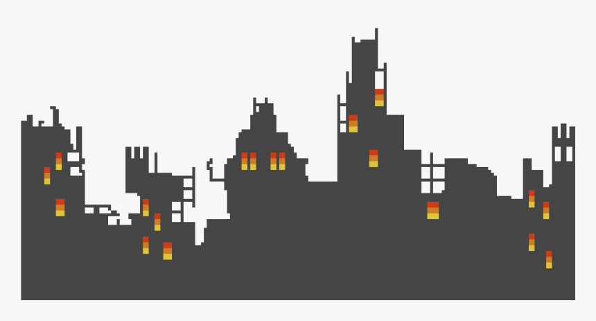 City On Fire - Destroyed City Background Pixel, HD Png Download, Free Download