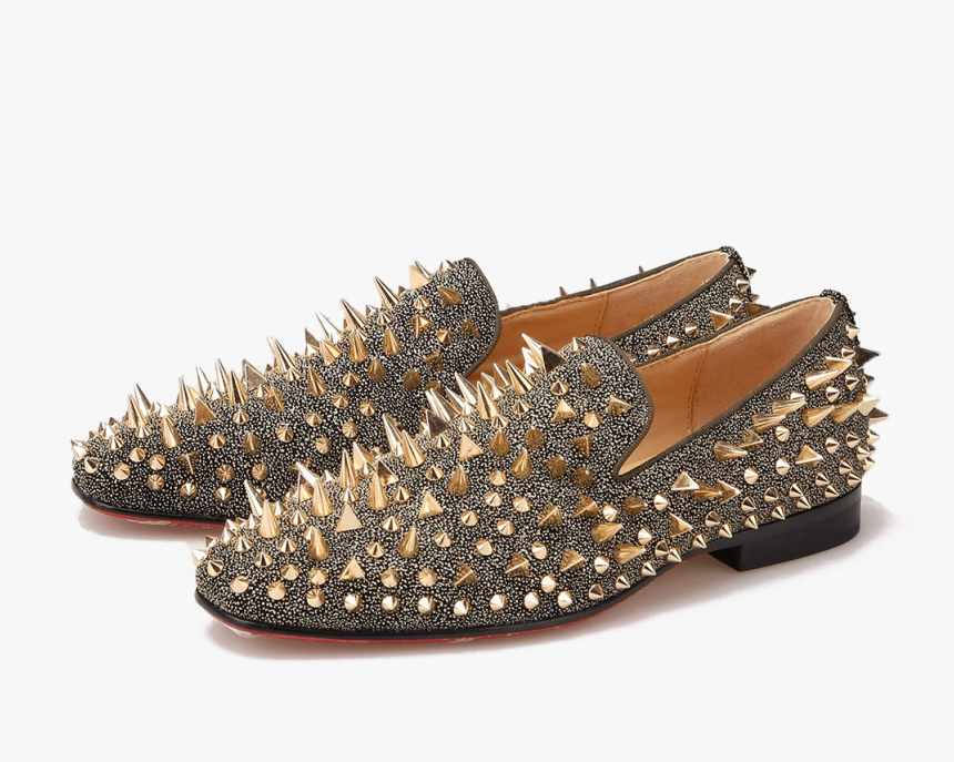 Men Orange Spike Loafers, HD Png Download, Free Download