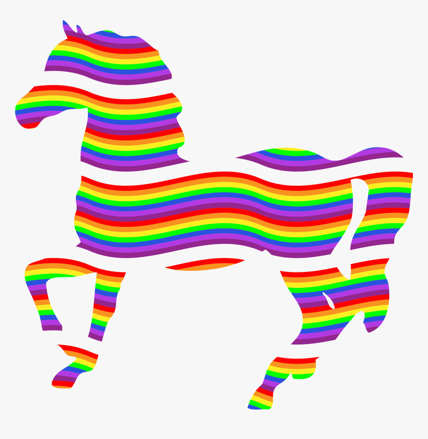 Transparent Rainbow Frame Png - Colorful Horse Clipart, Png Download, Free Download