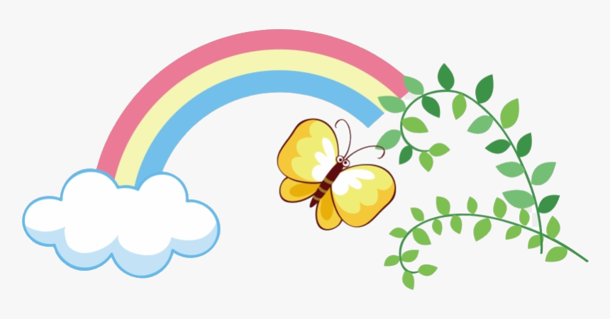 Butterfly Rainbow Clipart Text Borboleta Vector Transparent - Transparent Png Clipart Rainbow Butterfly, Png Download, Free Download