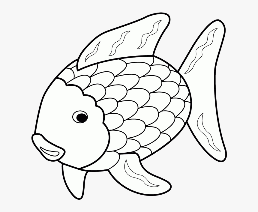 Fish Black And White Rainbow Clipart Clipartfox Transparent - Water Animals In Drawing, HD Png Download, Free Download