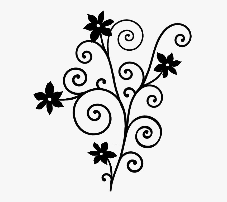 Arabescos En Blanco Y Negro , Png Download - Flower Ornament, Transparent Png, Free Download