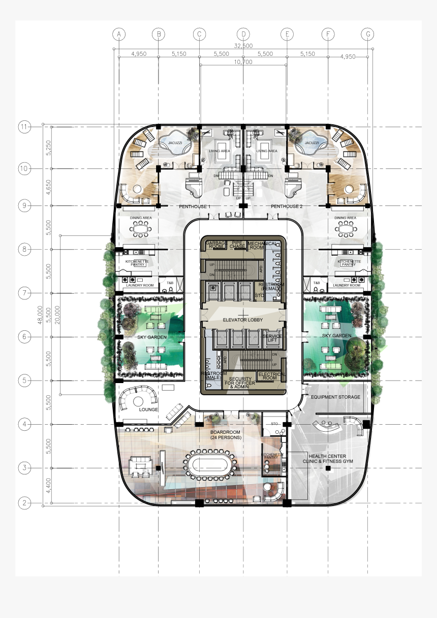 High Rise Building Floor Plan, HD Png Download, Free Download