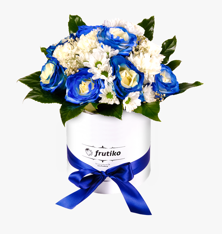 Box Of Blue Roses Mix - Blue Flowers Box Png, Transparent Png, Free Download