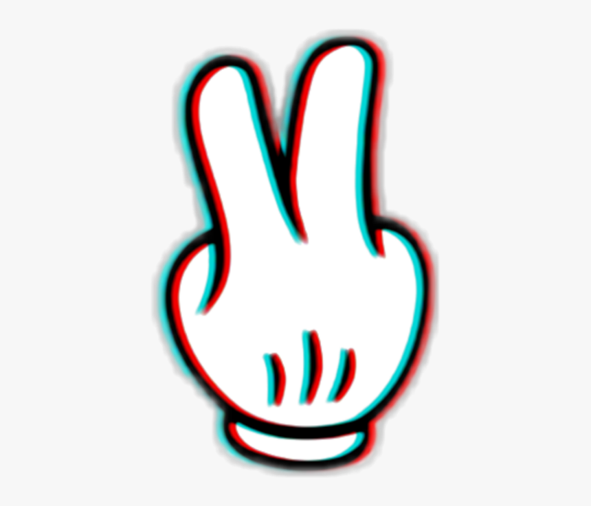 #glitch #mickey #mickeymouse #mickeyhand #hand #ps - Aesthetic Glitch Effect Transparent, HD Png Download, Free Download