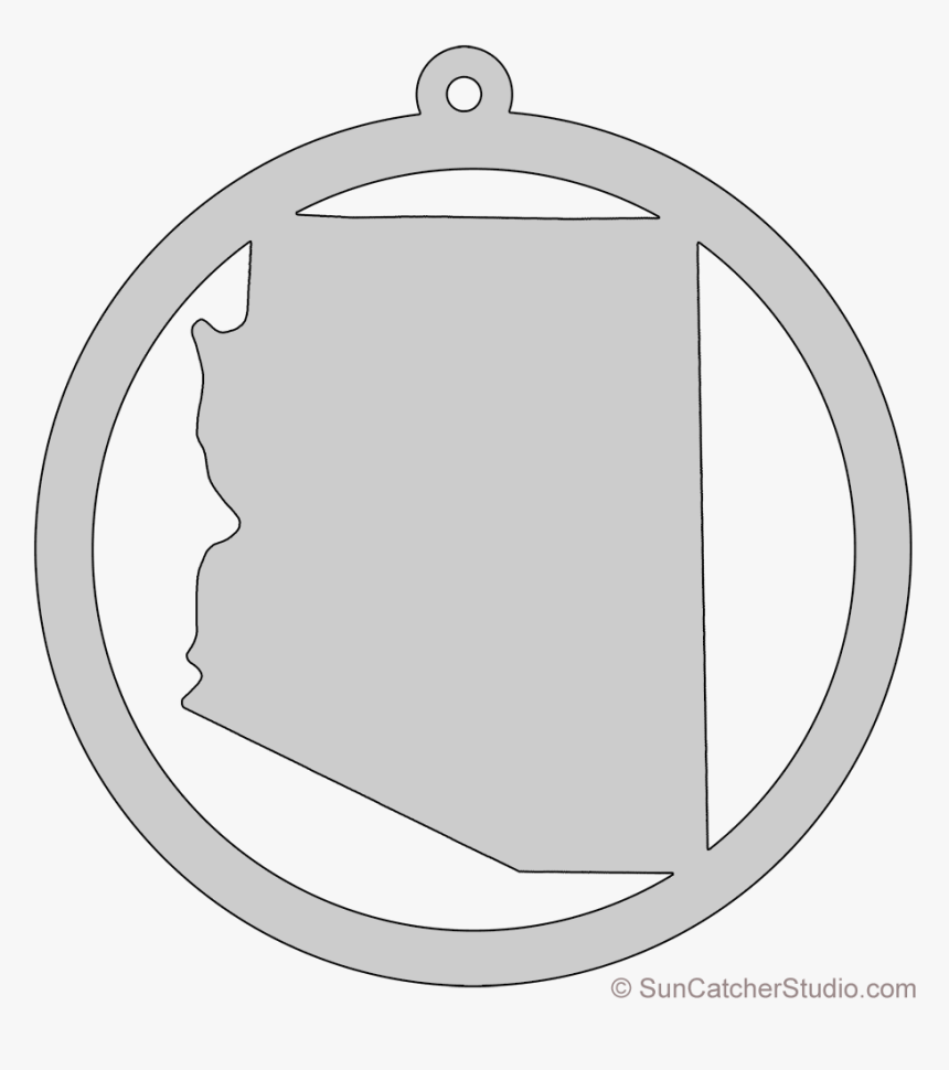 Arizona Map Circle Free Scroll Saw Pattern Shape- - Circle, HD Png Download, Free Download