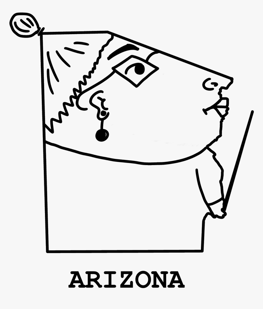Funny Outline Map Of Arizona - Love, HD Png Download, Free Download