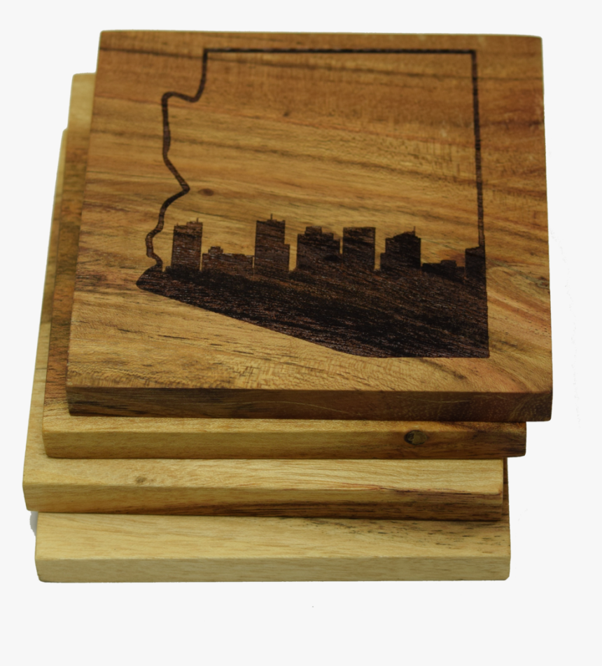 Phoenix Arizona Skyline Within State Outline Coasters - Plywood, HD Png Download, Free Download