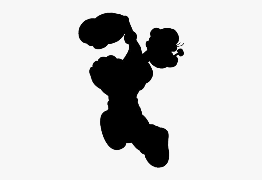 Transparent Popeye The Sailor Man Clipart Png - Silhouette, Png Download, Free Download