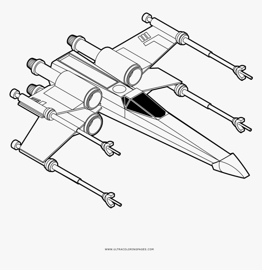 X-wing Coloring Page - X Wing Para Colorir, HD Png Download, Free Download