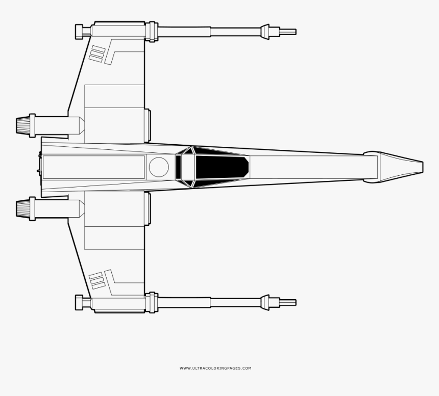 X-wing Coloring Page - X Wing Para Colorir, HD Png Download - kindpng