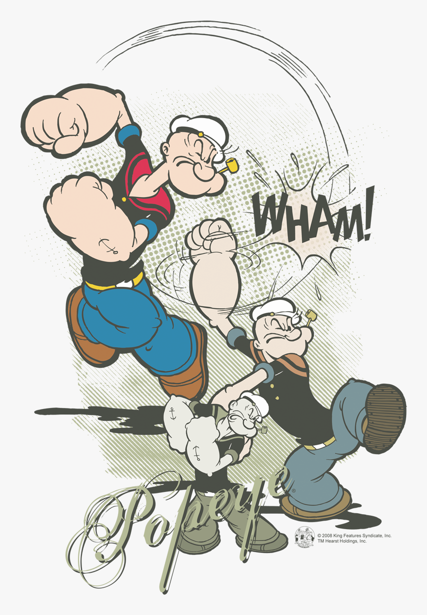 Popeye Three Part Punch Mens Regular Fit Shirt Sons - Popeye The Sailor Man, HD Png Download, Free Download