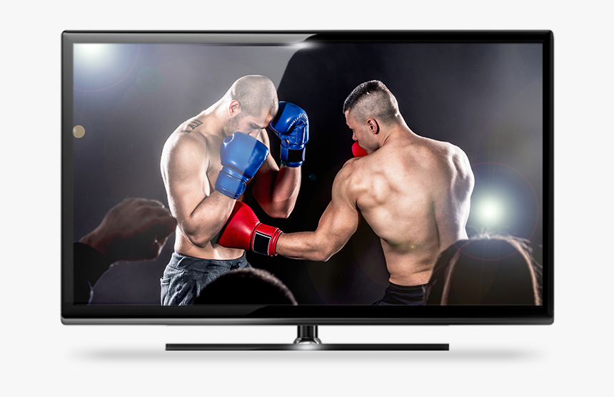 Tv Displaying A Boxing Match - Boxing On Tv, HD Png Download, Free Download
