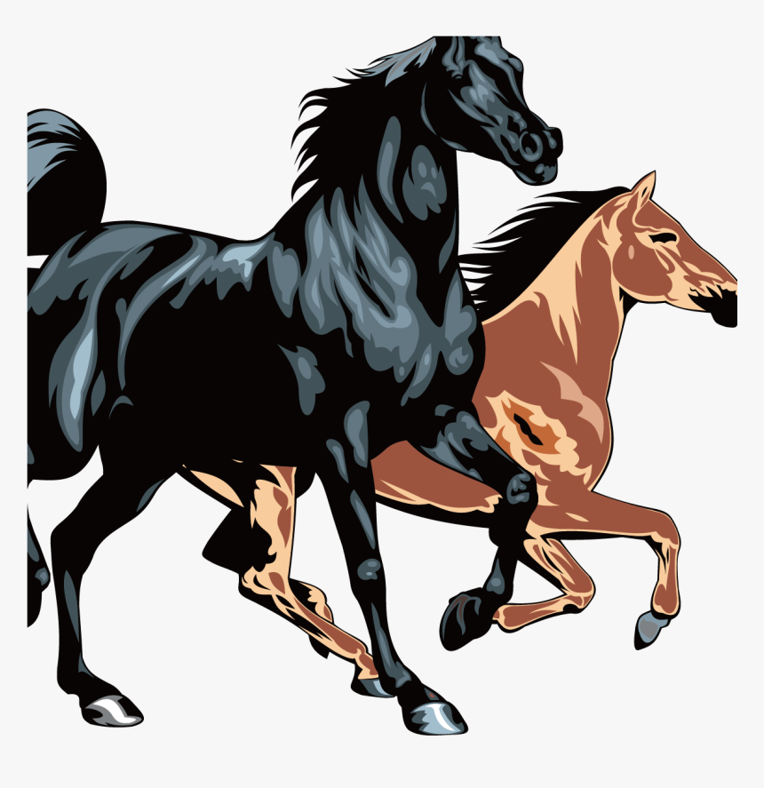 Transparent Colt Clipart - Running Horses Vector, HD Png Download, Free Download