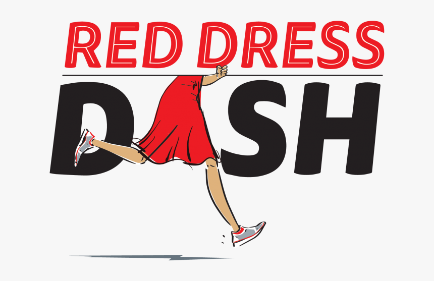 Red Dress Dash Logo With Cartoon Woman Legs Standing - Jumping, HD Png Download, Free Download