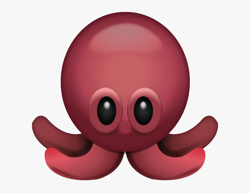 This Sweet Red Octopus Has Long Legs And Two Big Eyes - Octopus Emoji Png, Transparent Png, Free Download