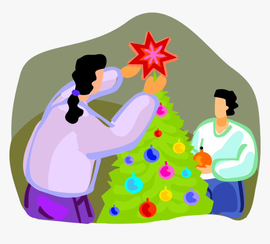 Vector Illustration Of Decorating Christmas Tree With - Illustration, HD Png Download, Free Download