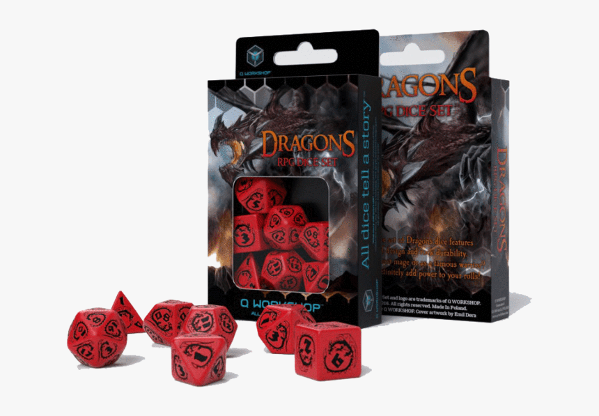 Dice 7 Set Dragons Red / Black"

 
 Data Rimg="lazy"
 - Q Workshop Bottle Green Dragon, HD Png Download, Free Download
