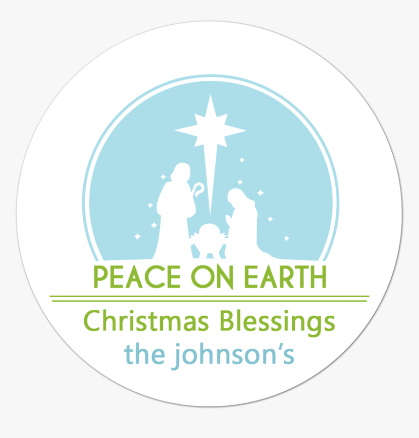 Nativity Scene Blue Personalized Sticker Christmas - Circle, HD Png Download, Free Download