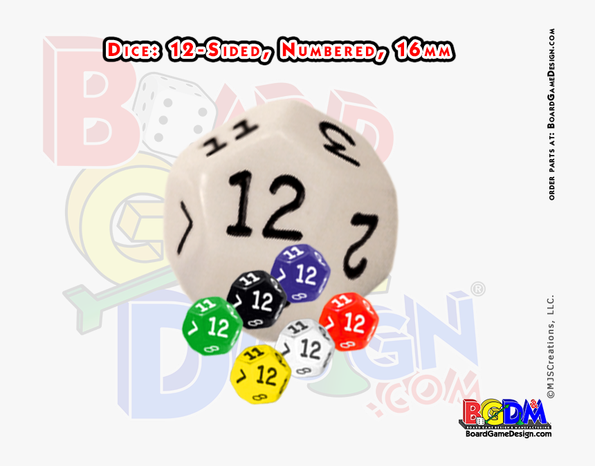 12 Sided Numbered Dice, D12 - Bowling Pin Pawns, HD Png Download, Free Download