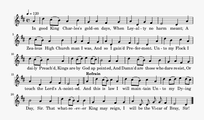 Elative A - Vicar Of Bray Song, HD Png Download, Free Download