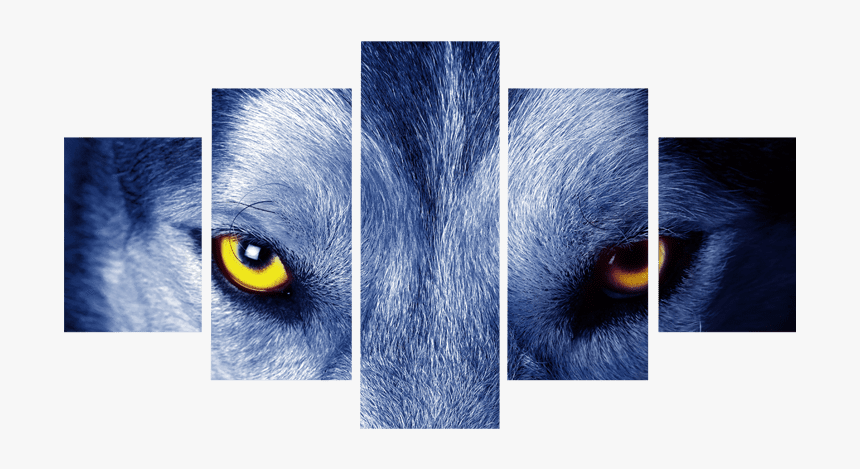 Wolf Eyes Canvas Wall Art"
 Class= - Quadro De Cinco Partes, HD Png Download, Free Download