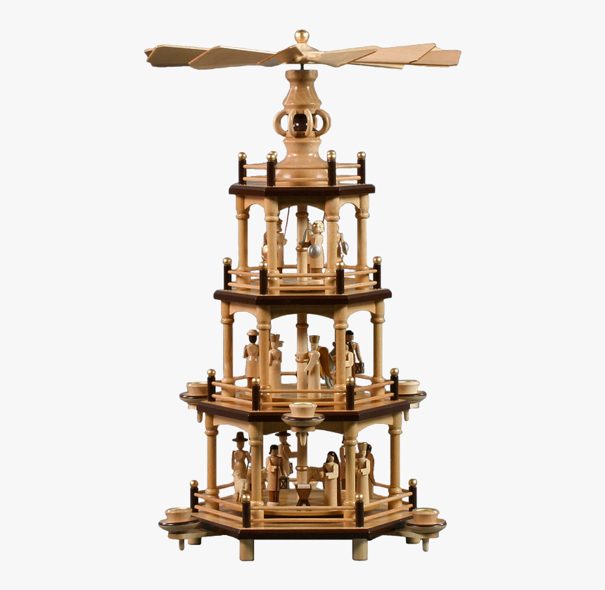 4 Tier With Fence - Hand Made Christmas Pyramid, HD Png Download, Free Download