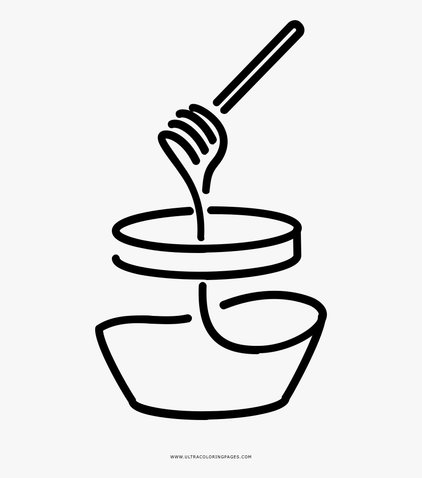 Honey Jar Coloring Page - Colouring Page Honey Pot, HD Png Download, Free Download