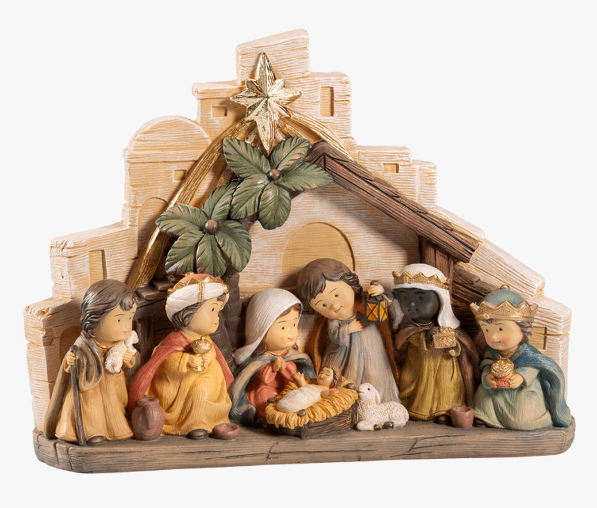 Nativity Scene With House Scenery - Nativity Scene, HD Png Download, Free Download