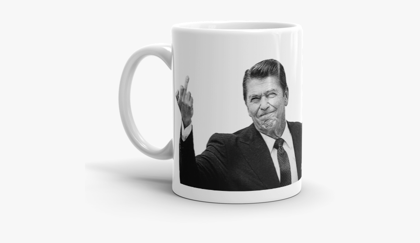 President Ronald Reagan Flipping The Bird Mug - Ronald Reagan Coffee Mug, HD Png Download, Free Download