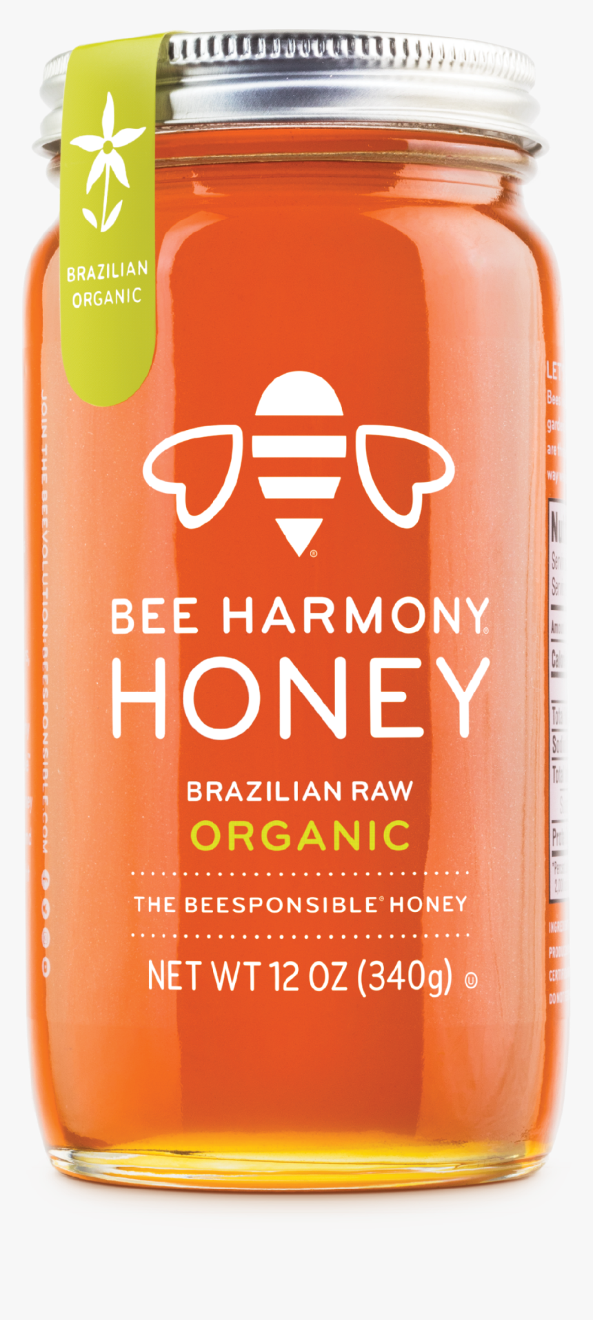 Brazilian Raw Organic Honey - Bee Harmony Honey Clover, HD Png Download, Free Download