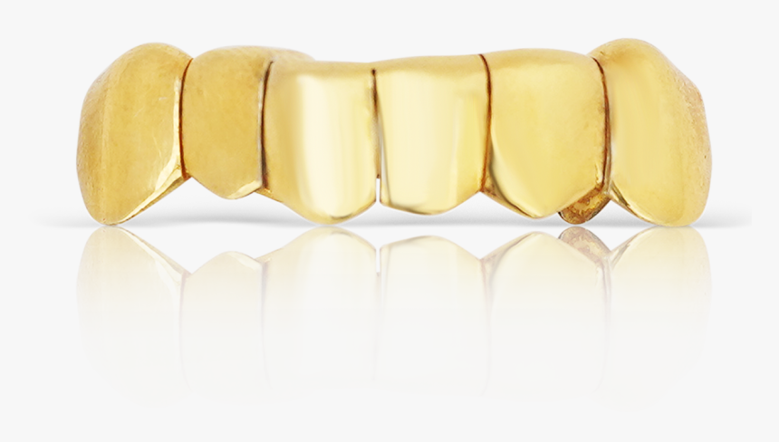 Polished Bottom Solid With Deep Cuts Yellow Gold Teeth - Gold Grill Teeth Png, Transparent Png, Free Download