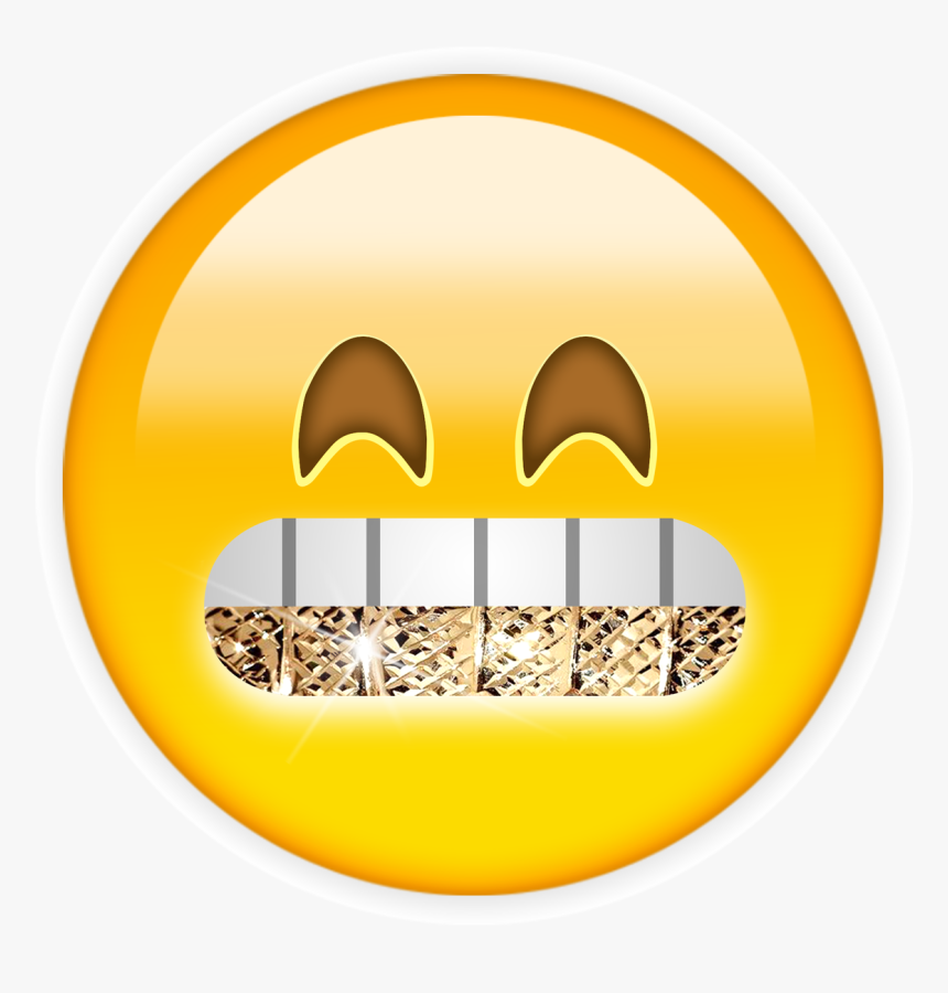 Transparent Gold Grillz Png - Gold Teeth Iphone Emoji, Png Download, Free Download