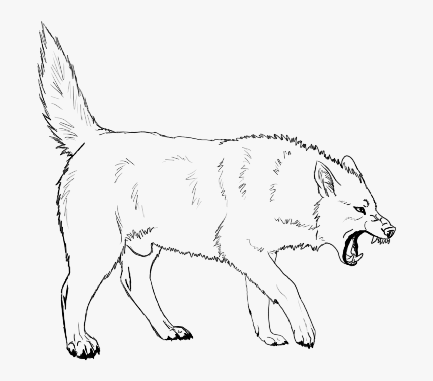 Wolf Lineart 001 By Angry Wolf For Life - Angry Wolf Line Art, HD Png Download, Free Download