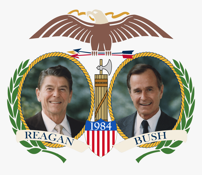 Gop 84 Nominees - Hw Bush And Reagan, HD Png Download, Free Download