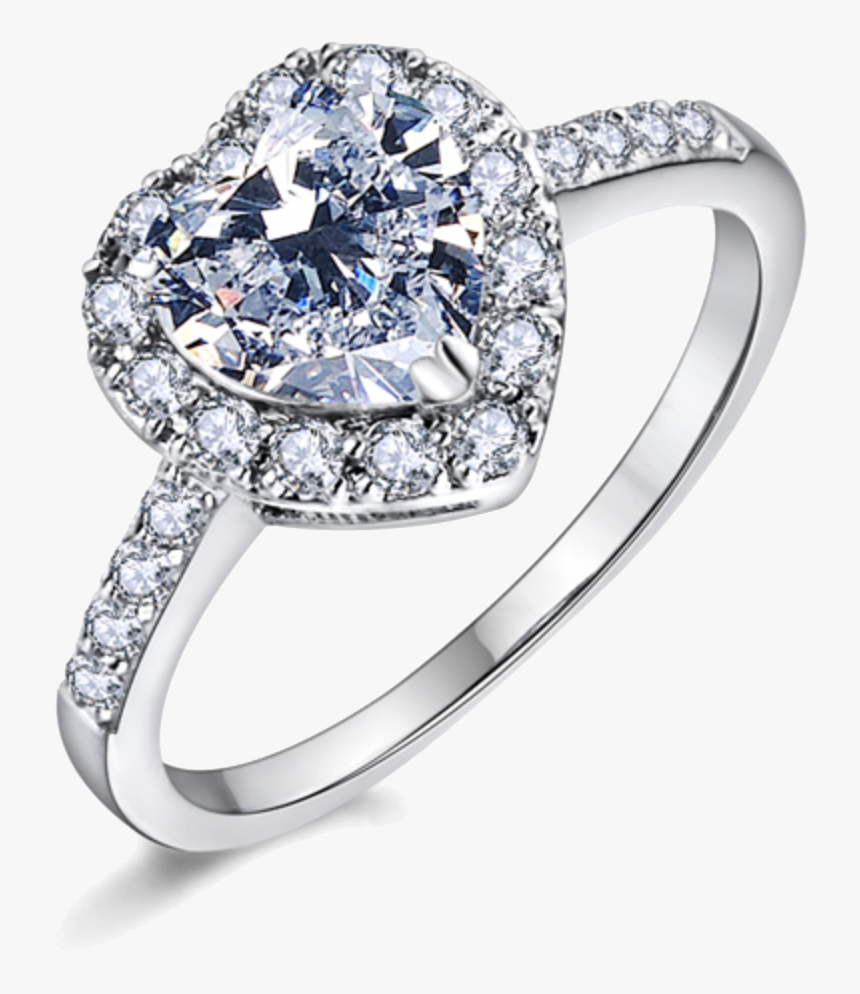Heart Ring Photos - Platinum Diamond Ring For Women, HD Png Download, Free Download