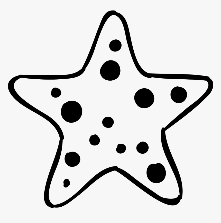 Starfish Clipart Transparent Background - Starfish Clipart Black And White, HD Png Download, Free Download