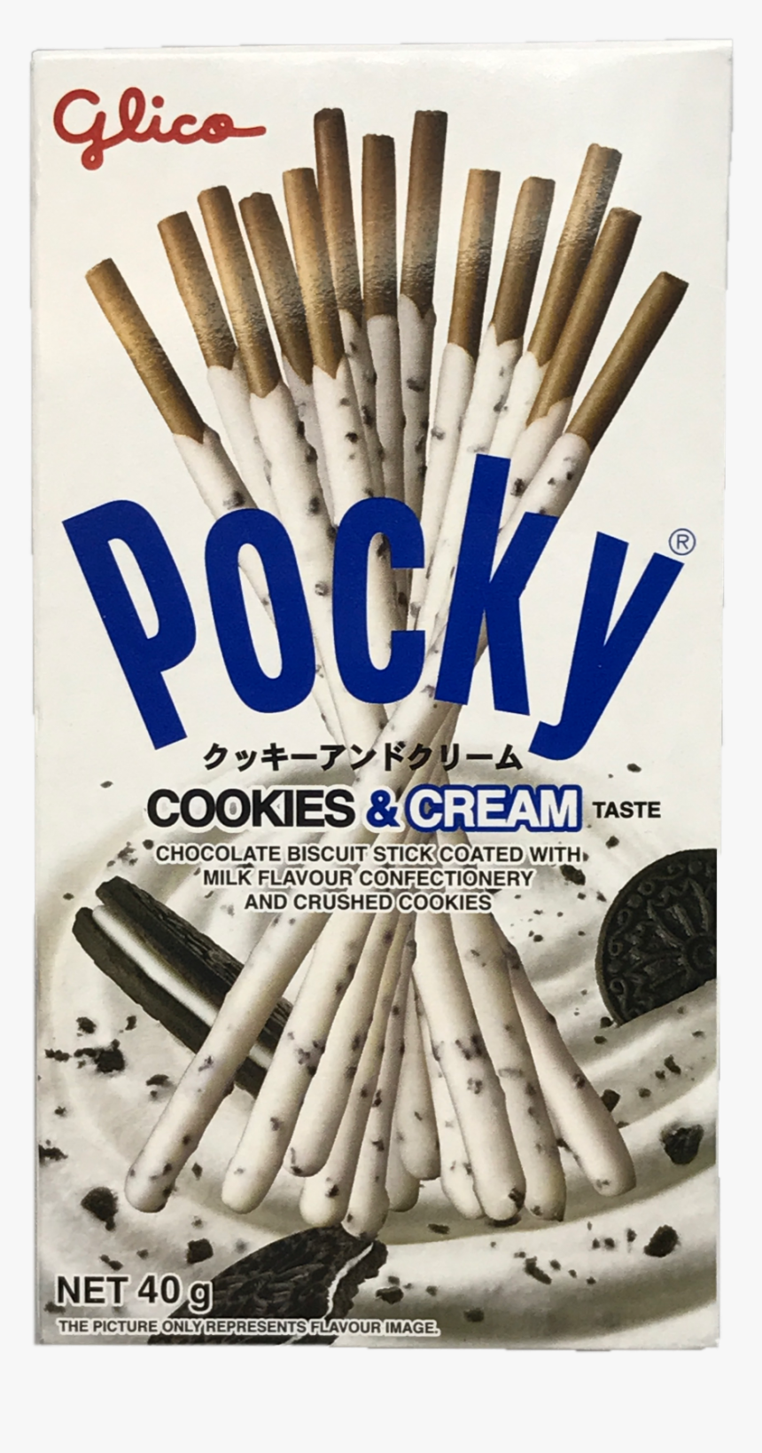 Glico Pocky Cookies & Cream 40g"
 Title="glico Pocky - Pockys Cookies And Cream, HD Png Download, Free Download