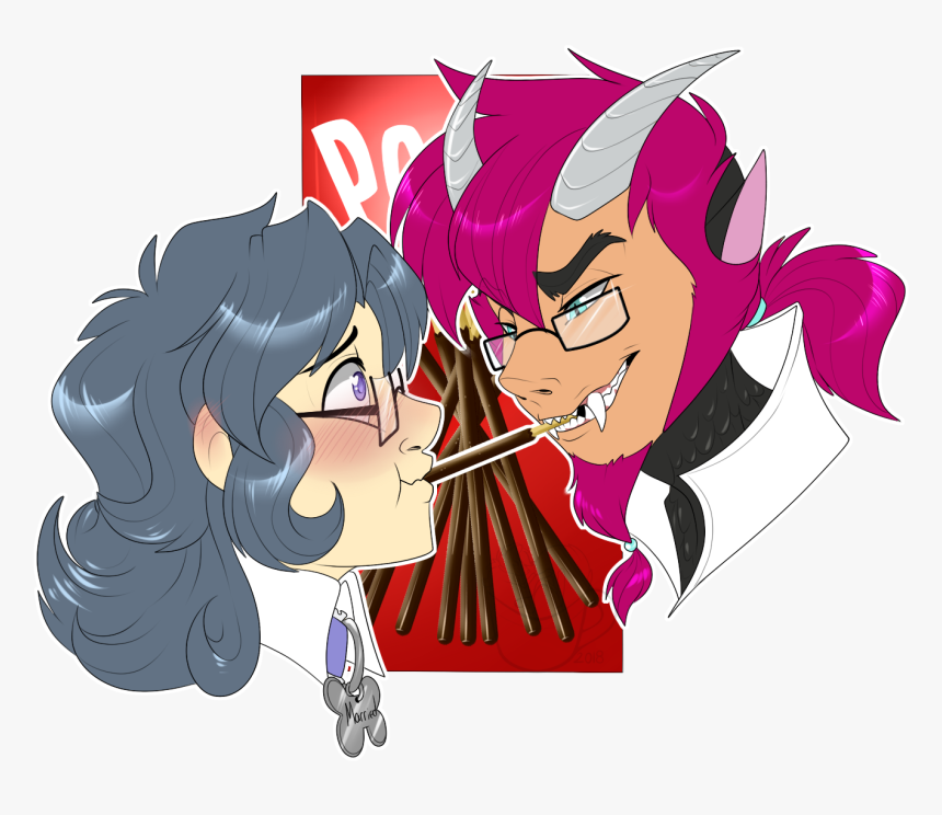 Pocky Game Couples Eugene And Advan - Cartoon, HD Png Download, Free Download