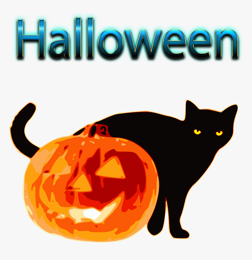 Halloween 2018 Png Pumpkin Cat - Jack O Lantern Png, Transparent Png, Free Download