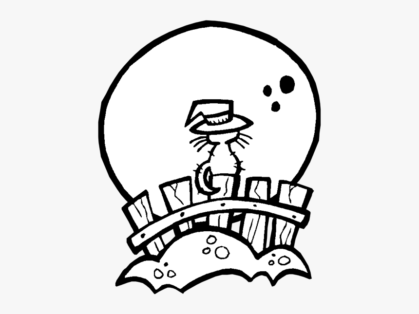 Halloween Cat Coloring Pages, HD Png Download, Free Download