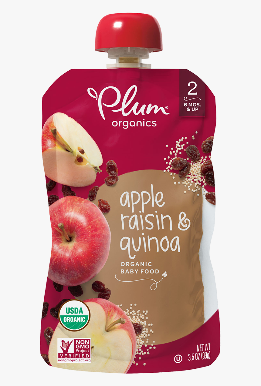 Apple, Raisin & Quinoa - Plum Organics Pouches Banana Zucchini Amaranth, HD Png Download, Free Download