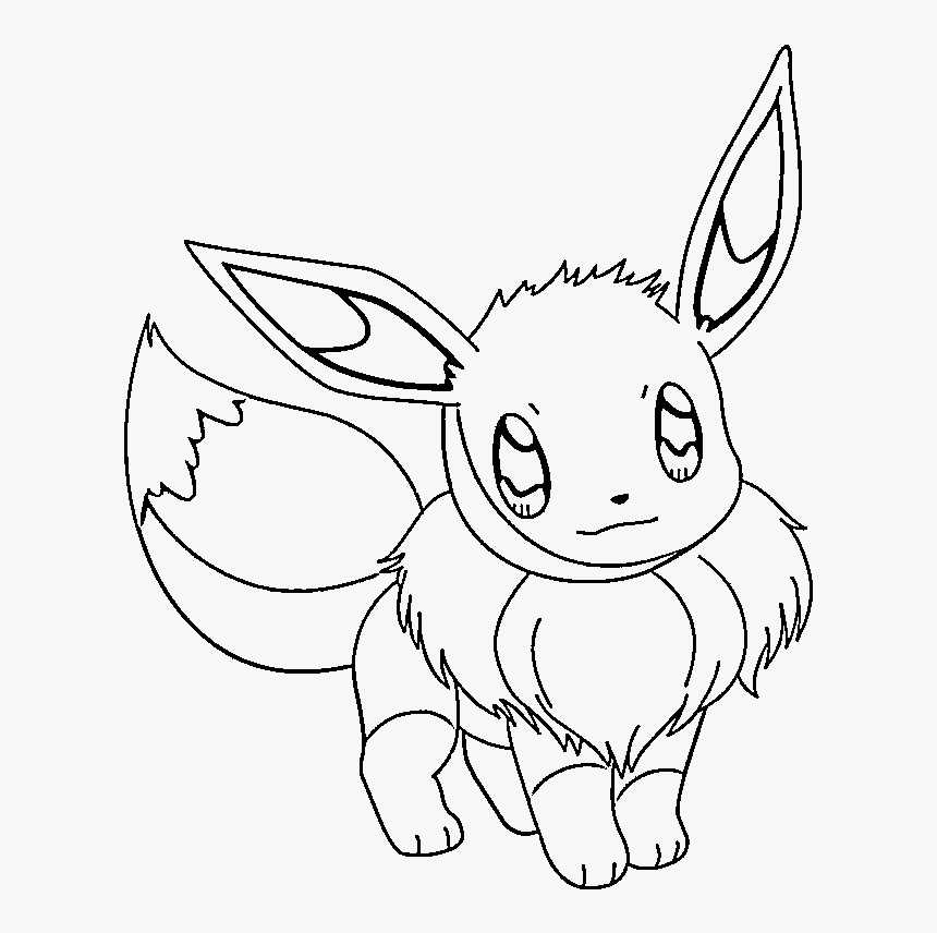 Pokemon Eevee Coloring Pages - Cute Pokemon Black And White, HD Png Download, Free Download