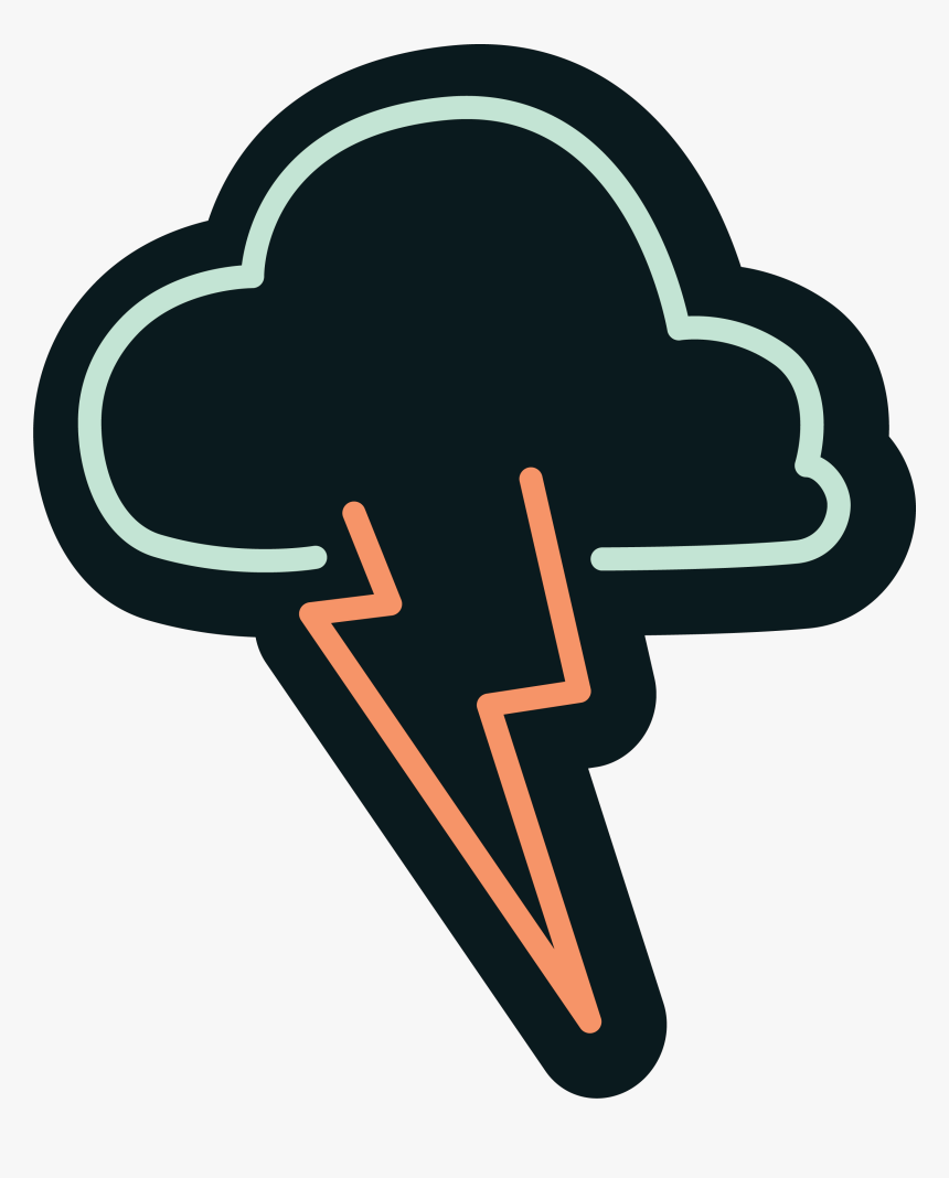Lightning Cloud Neon Svg Cut File, HD Png Download, Free Download