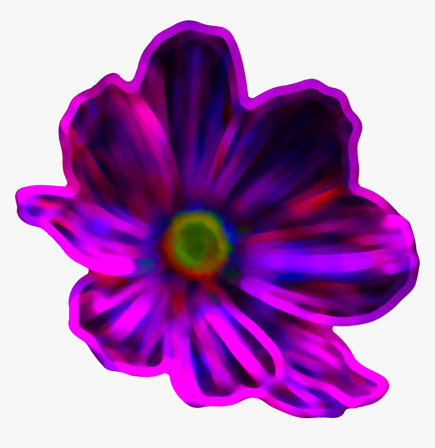 Transparent Neon Clipart - Neon Flowers Clipart, HD Png Download, Free Download