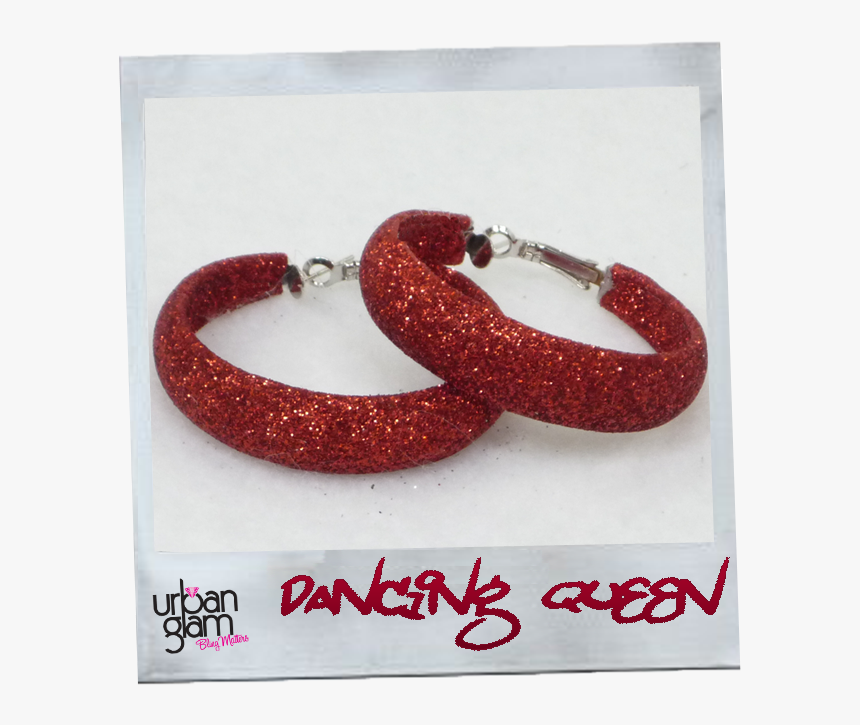 Red Glitter Hoop Earrings, HD Png Download, Free Download