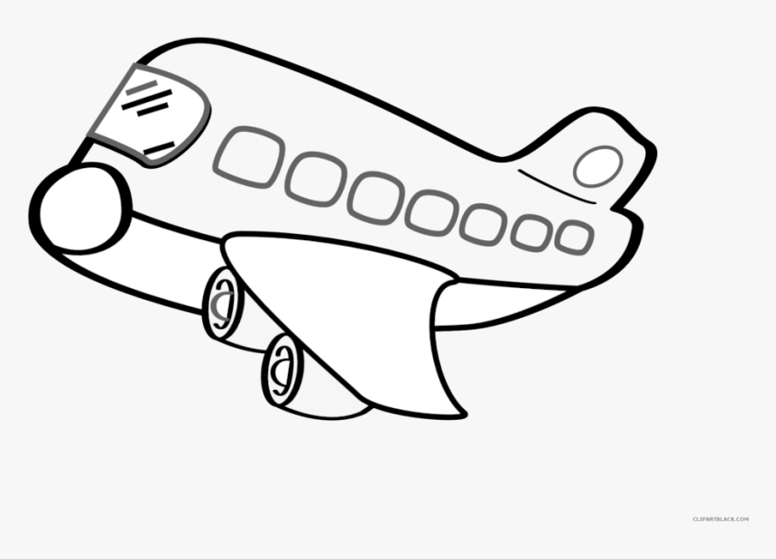 Airplane Clipart Outline 5 Clip Art - Plane Clipart Black And White, HD Png Download, Free Download