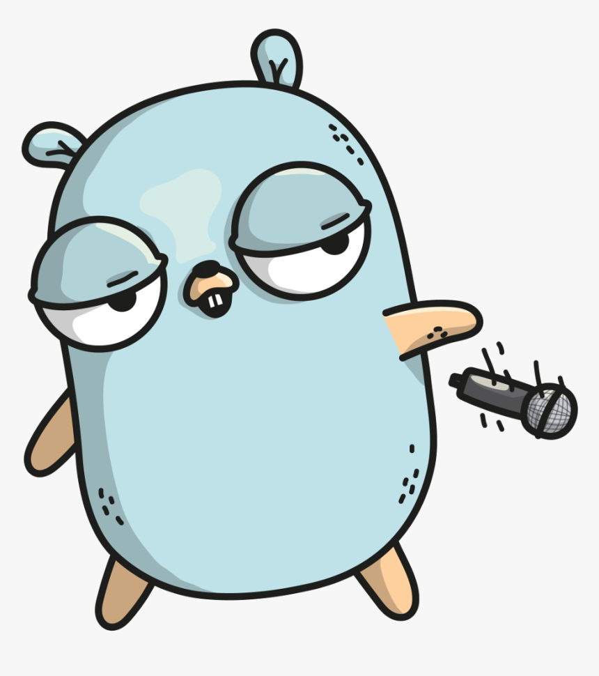 Gopher Dropping The Microphone - Golang Gophers, HD Png Download, Free Download