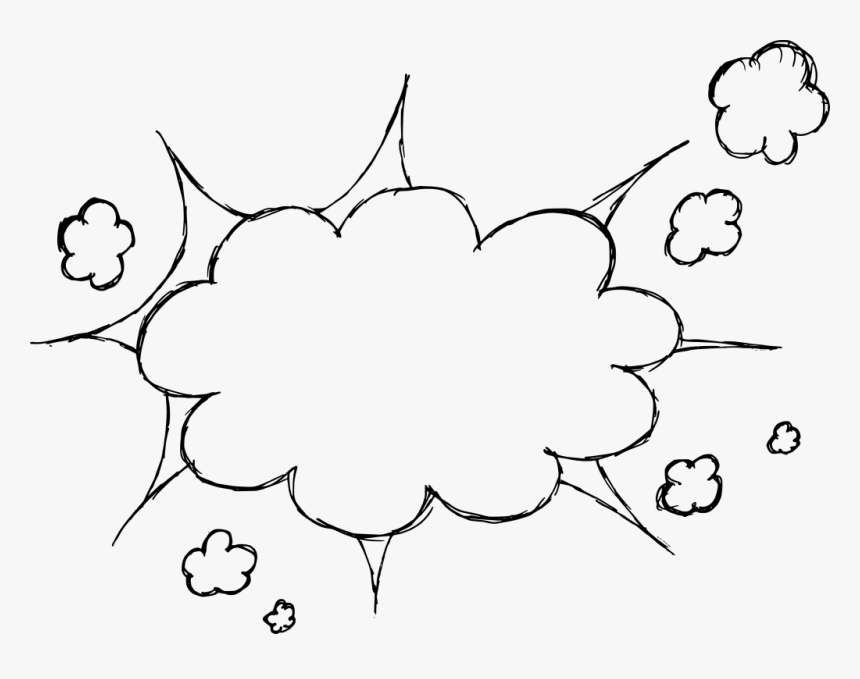 Speech Bubble Clipart Drawn Thought Png - Drawings Of Explosions, Transparent Png, Free Download