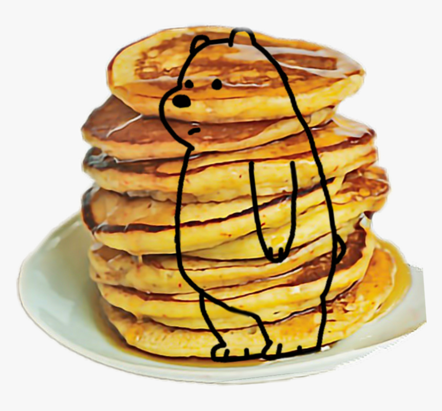 #pancakes #pancake #butter #honey #syrup #bear #plate - Pannekoek, HD Png Download, Free Download